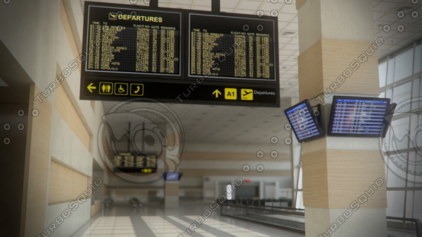 3d departures lounge model - Departures Lounge by tridiART